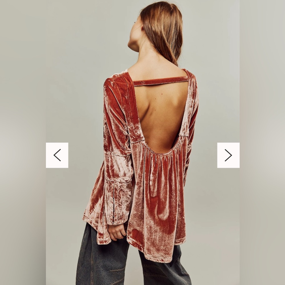 Free People Back to Business Velvet Top size Medium